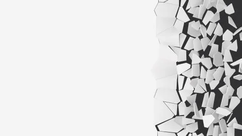 Vector illustration of breaking wall with free area for text Stock Illustration