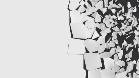 Vector illustration of breaking wall with free area for text Stock Illustration