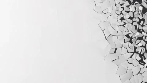 Vector illustration of breaking wall with free area for text Stock Illustration