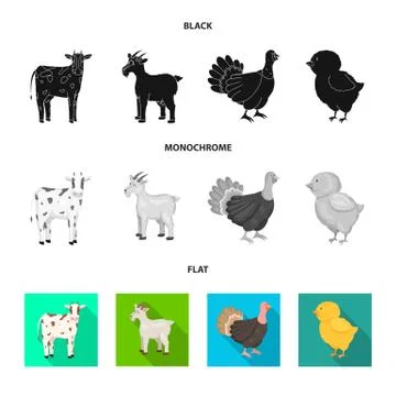 Vector illustration of breeding and kitchen symbol. Set of breeding and organic Stock Illustration