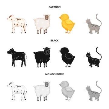 Vector illustration of breeding and kitchen logo. Set of breeding and organic Stock Illustration