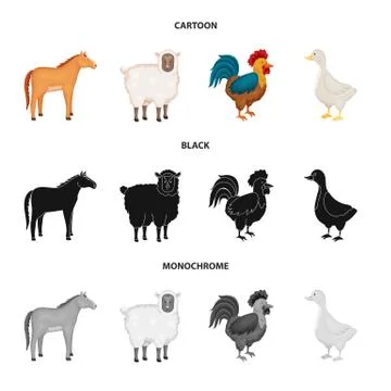 Vector illustration of breeding and kitchen sign. Set of breeding and organic Stock Illustration