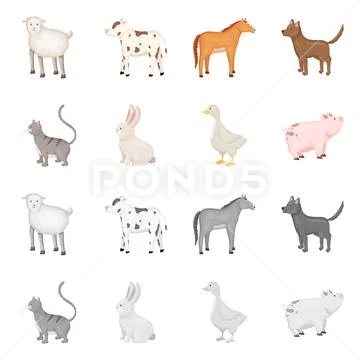 Vector illustration of breeding and kitchen logo. Collection of ...