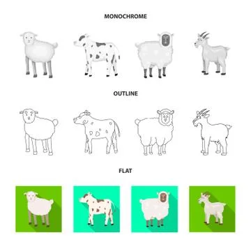 Vector illustration of breeding and kitchen symbol. Set of breeding and organic Stock Illustration