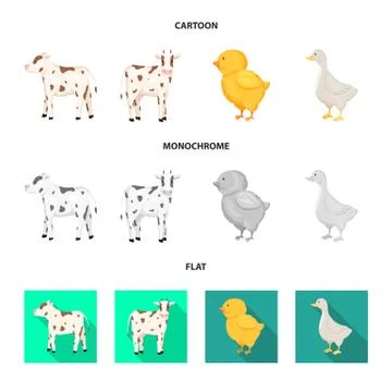 Vector illustration of breeding and kitchen sign. Set of breeding and organic Stock Illustration