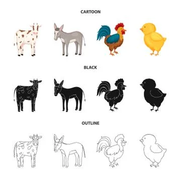 Vector illustration of breeding and kitchen logo. Set of breeding and organic Stock Illustration