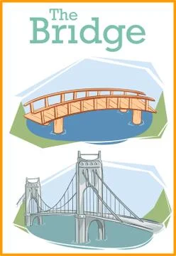 Vector illustration of a bridge set Stock Illustration