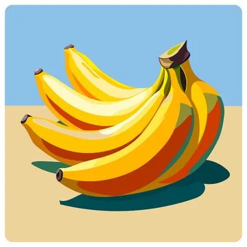 Vector illustration of bright bunch of bananas in flat design style Stock Illustration