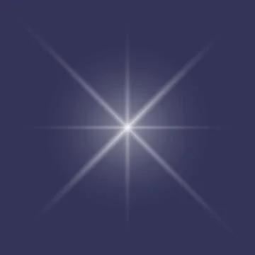 Vector illustration of a bright star shining or flashing in the night sky. Stock Illustration