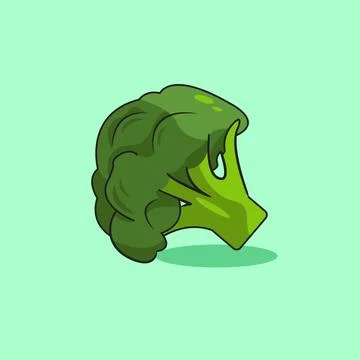 Vector illustration of broccoli cartoon vegetable, vegetarian Stock Illustration