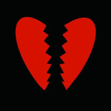 Vector illustration of broken red heart Stock Illustration