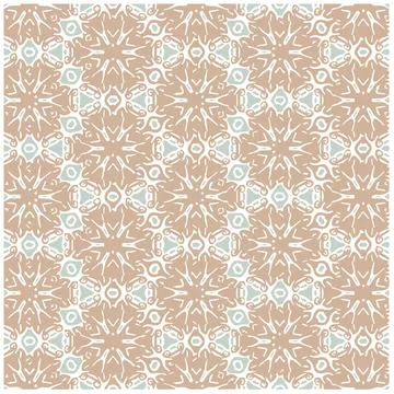 Vector Illustration of Brown Abstract Mandala or Ikat Texture Seamless Patter Stock-Illustration
