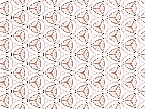Vector Illustration of Brown Abstract Mandala or Ikat Texture Seamless Patter Stock Illustration