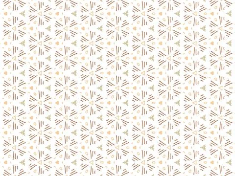 Vector Illustration of Brown Abstract Mandala or Ikat Texture Seamless Patter Stock Illustration