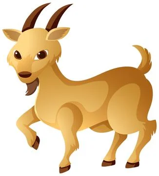 Vector Illustration of a Brown Goat Representing the Chinese Zodiac Stock Illustration