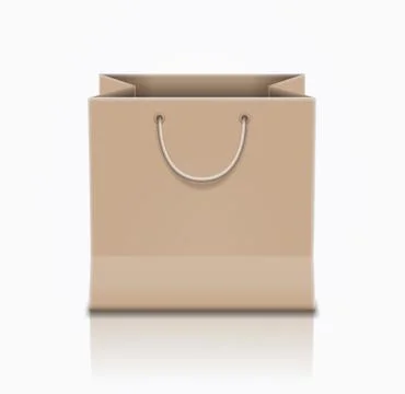 Vector illustration of brown paper bag. Stock Illustration