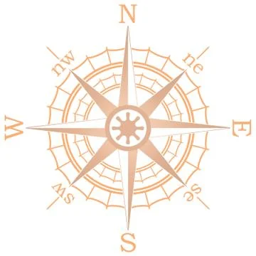 Vector illustration of brown sailing compass Stock Illustration