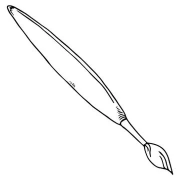Vector illustration of a brush in paint. Hand drawn brush. Stock-Illustration