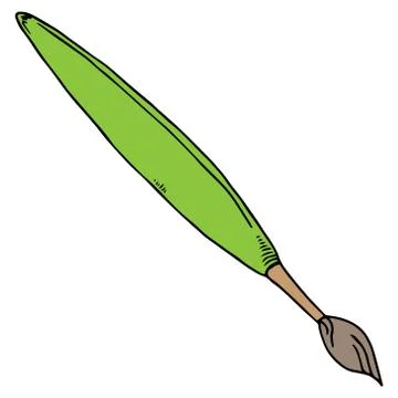 Vector illustration of a brush in paint. Hand drawn brush. Stock Illustration