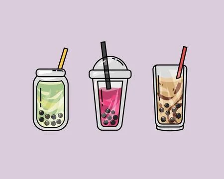 Vector illustration of bubble teas Illustrazione stock