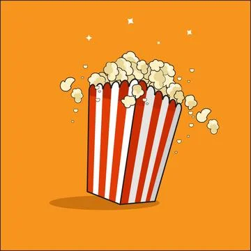 Vector illustration of bucket popcorn set , snack of movie time Stock Illustration