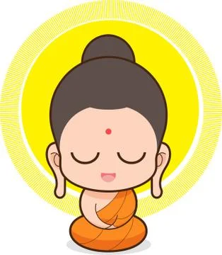 Vector illustration of Buddha Stock Illustration