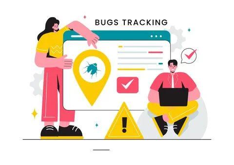 Vector Illustration of a Bug Tracking Tool with Mobile Phone Protection fro.. Stock-Illustration