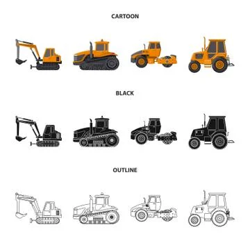 Vector illustration of build and construction sign. Set of build and machinery Stock-Illustration