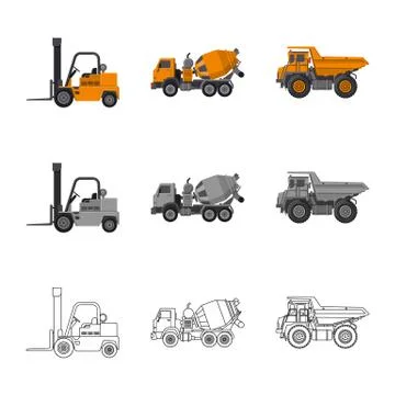 Vector illustration of build and construction icon. Set of build and machinery Stock Illustration
