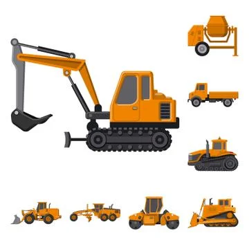 Vector illustration of build and construction icon. Set of build and machinery Stock-Illustration