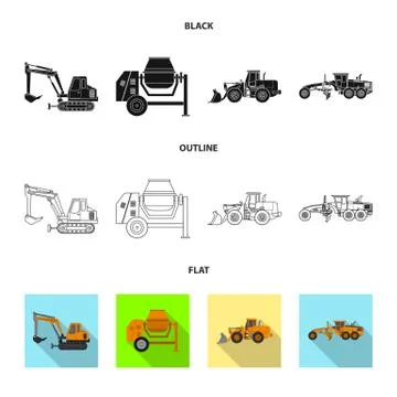 Vector illustration of build and construction icon. Set of build and machinery Stock-Illustration