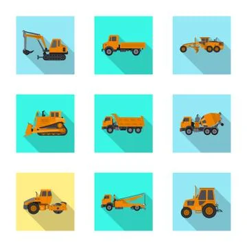 Vector illustration of build and construction symbol. Set of build and machinery Stock-Illustration