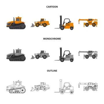 Vector illustration of build and construction symbol. Set of build and machinery Stock-Illustration