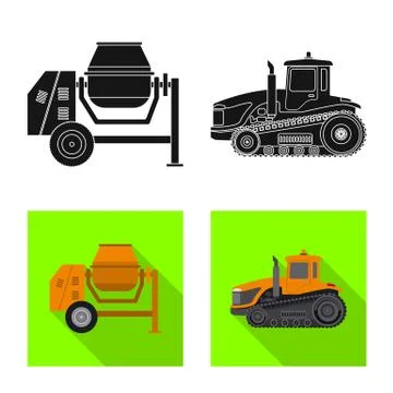 Vector illustration of build and construction sign. Set of build and machinery Stock-Illustration