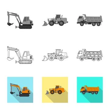 Vector illustration of build and construction icon. Set of build and machinery Stock-Illustration