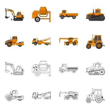 Vector illustration of build and construction icon. Set of build and machinery Stock-Illustration