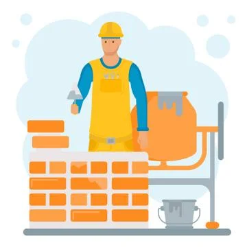 Vector Illustration of Builder. Stock Illustration