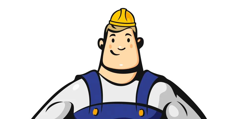 Vector illustration of a builder on a white background Stock Illustration