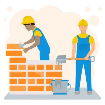 Vector Illustration of Builders. イラスト素材