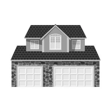 Vector illustration of building and front sign. Collection of building and roof Ilustración de archivo