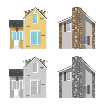 Vector illustration of building and front icon. Collection of building and roof Ilustración de archivo