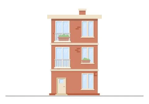 Vector illustration of a building in a flat style Stock Illustration
