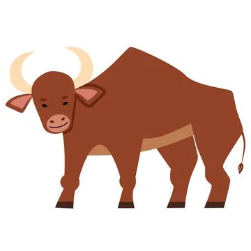 Vector illustration of a bull in a flat style Illustrazione stock