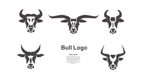 Vector illustration of a bull head. Logo, sign, design, year of the bull. EPS 10 Stock Illustration