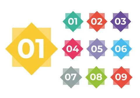 Vector illustration bullet point set. Marker in retro colour. Shapes with Stock Illustration