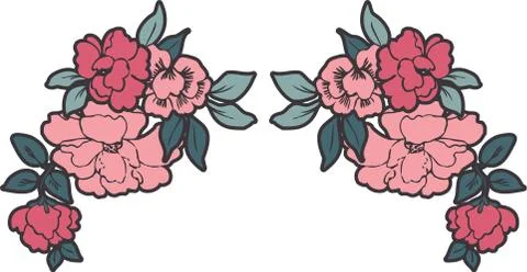 Vector illustration of bunch of flowers Illustrazione stock