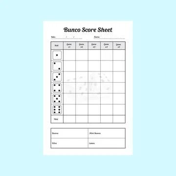 Vector Illustration of Bunco Score Sheet Stock Illustration