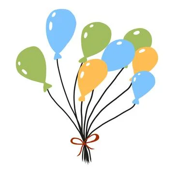 Vector illustration of bundle of balloons. Stock Illustration