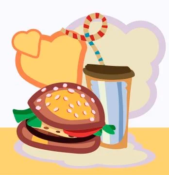 Vector illustration of Burger drink with Stock Illustration