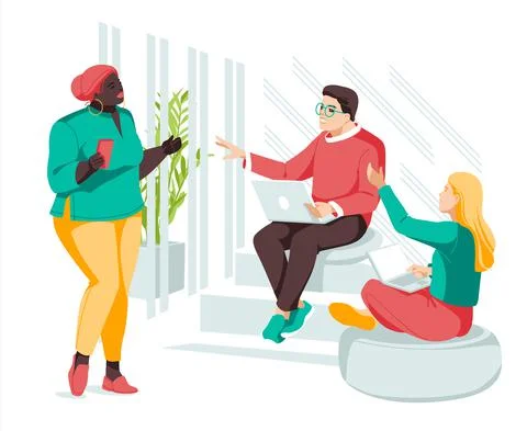 Vector illustration with business concept in flat design. Stock Illustration
